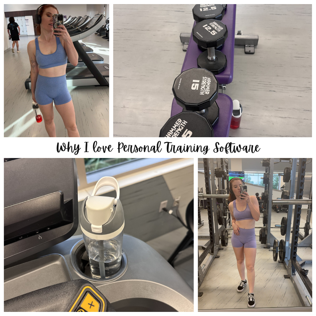 4 image collage of girl working out with post title in the middle