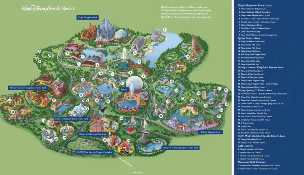 walt disney world guide map overview